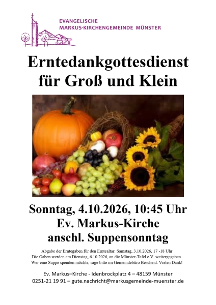 Erntedank 4.10.2026