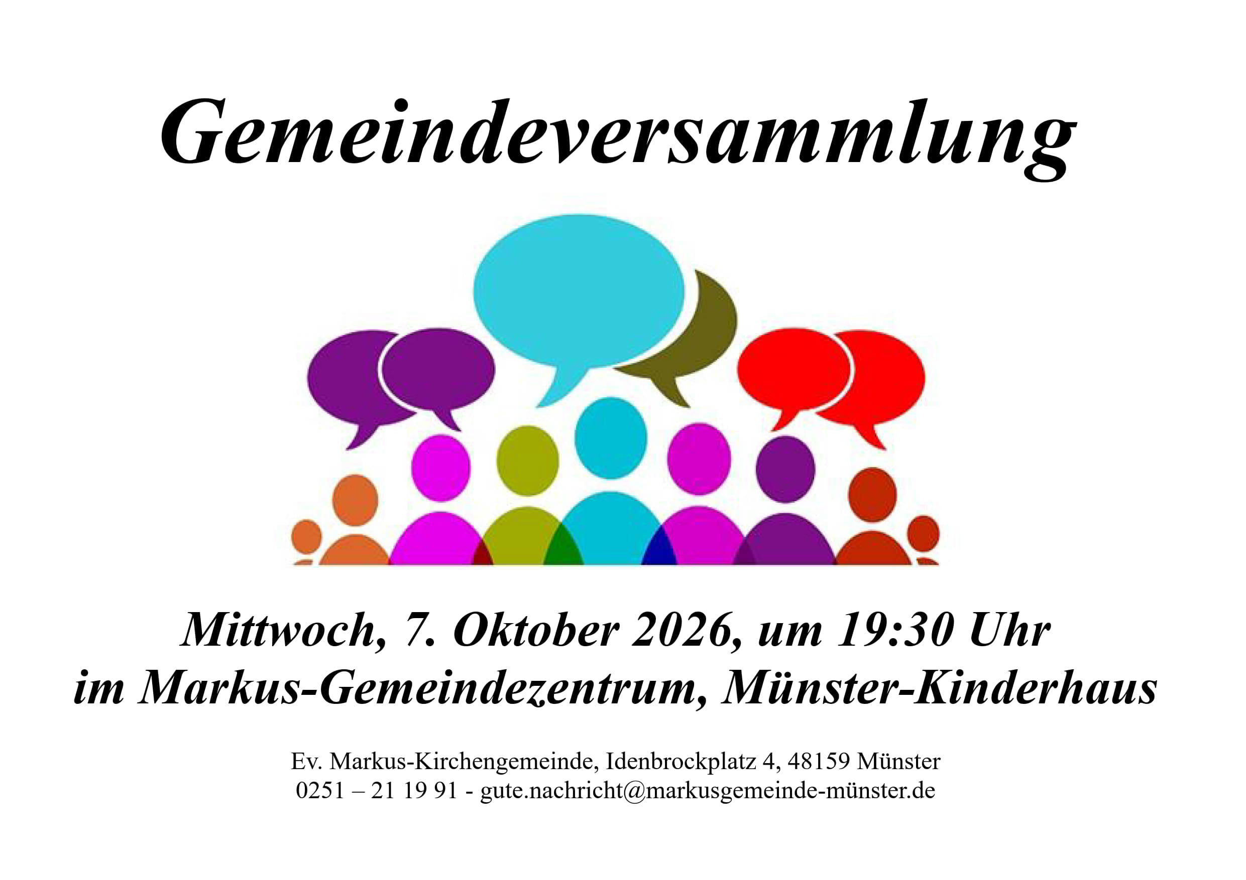 Gemeindeversammlung 7.10.2026